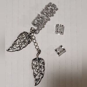 3pc Set ~ Silver Dreadlock Jewelry ~ Cuffs & Coils - Boho  Dread Locks Decor